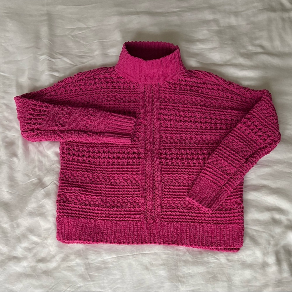 Abercrombie & Fitch Vibrant Pink Turtleneck Sweater